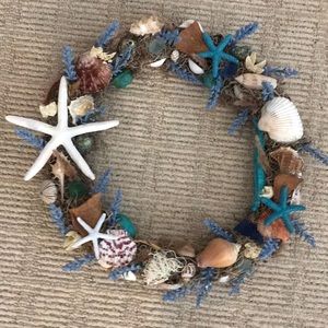 13 in sea shell wreath handmade